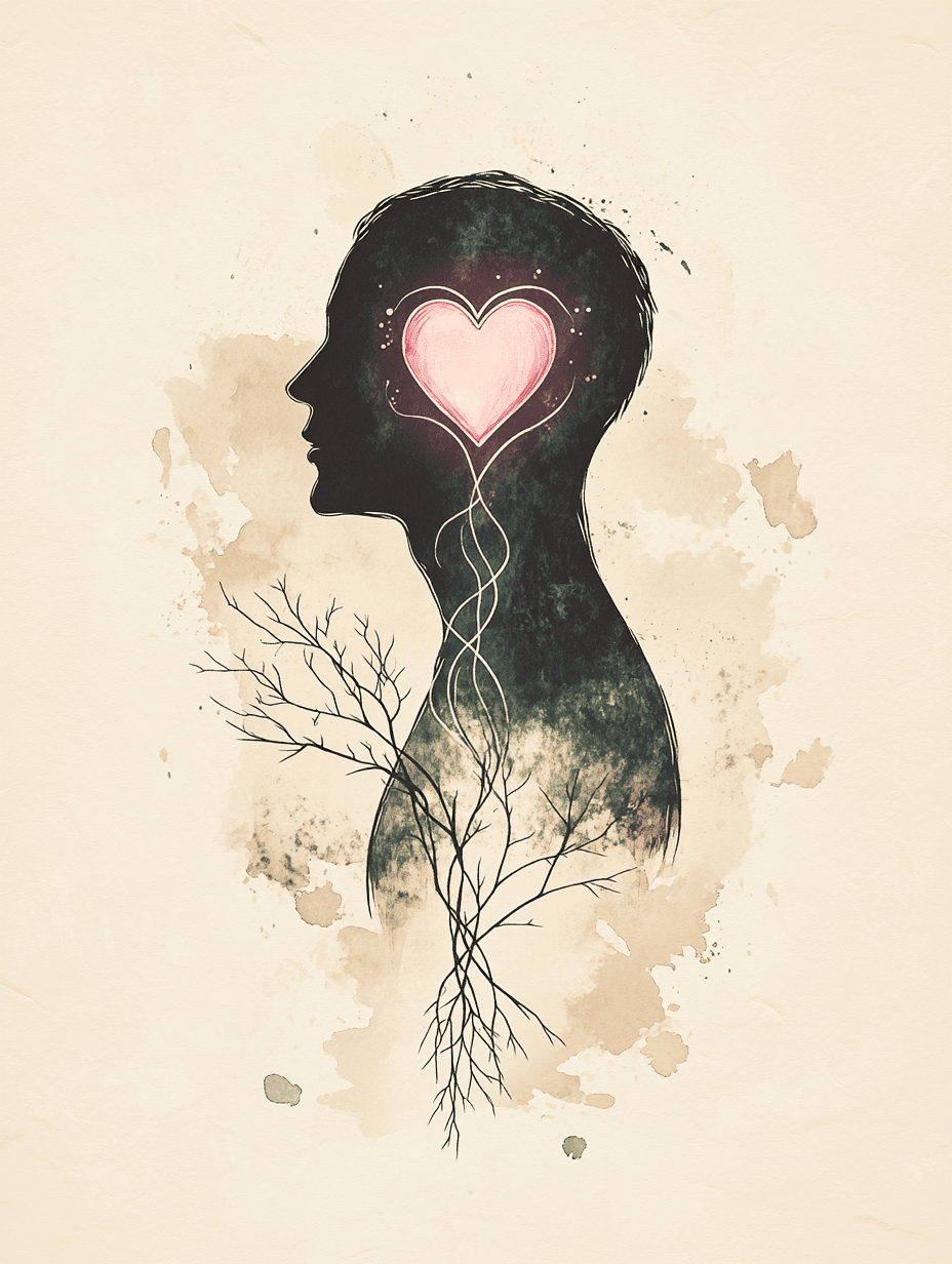 Rita Davis Kinesiology Method Newcastle - Watercolor illustration of emotional kinesiology healing process for sensitive nervous systems